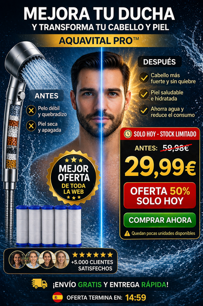 AQUAVITAL PRO™ | La ducha que transforma tu piel y tu cabello
