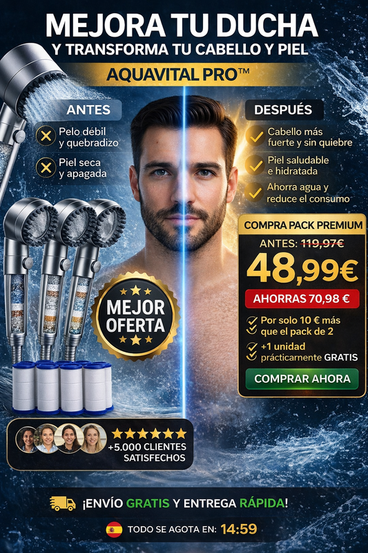 AQUAVITAL PRO™ | La ducha que transforma tu piel y tu cabello